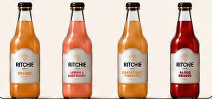 Vier flesjes Ritchie limonade